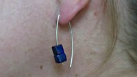 lapis earrings sterling silver. cobalt blue earring. lapis lazuli jewelry. 1 1/2” drop earrings. hypoallergenic jewellery.