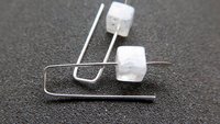 small moonstone earrings. white gemstone jewelry. geometric jewellery. Canadian seller.