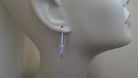 labradorite earrings with flash made with sterling silver wire. modern gemstone jewelry. Canadian made labradorite jewellery.