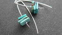 turquoise earrings. sterling silver earrings. December birthstone jewelry. natural turquoise gemstones.