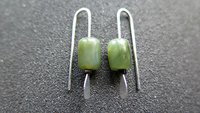 genuine green jade earrings from Canada. natural jade jewelry. 1 inch earrings.
