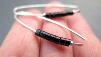 black onyx earrings. modern stone jewelry. natural black onyx gemstones. simple black earrings.