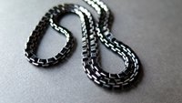 mens necklace. black choker. 6 mm wide box chain. made in Canada.