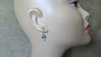 small silver and turquoise earrings. natural turquoise jewelry. one inch earrings. made in Canada