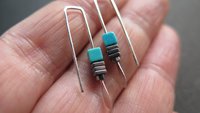 small silver and turquoise earrings. natural turquoise jewelry. one inch earrings. made in Canada