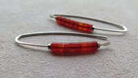 orange carnelian earrings. modern artisan jewelry. gemstone jewelry from Canada