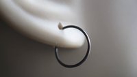 small silver hoop earrings. 12 mm sterling silver sleeper hoops. 20 gauge wire.