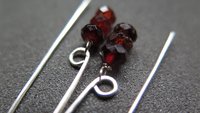 hessonite garnet earrings. burnt red stone jewelry. silver dangle earings.