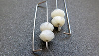 geometric labradorite earrings. rectangle hoops. dark silver hoops in niobium. sensitive ears. nickel free hoop earrings.