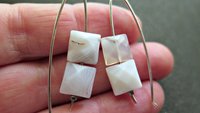 white agate earrings. square stone earrings. contemporary silver jewellery. splurge.