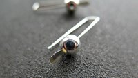 small silver earrings. simple modern jewelry. 1 inch earrings. made in Calgary