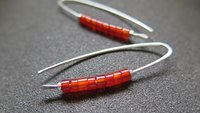 orange carnelian earrings. modern artisan jewelry. gemstone jewelry from Canada