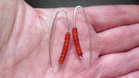 orange carnelian earrings. modern artisan jewelry. gemstone jewelry from Canada