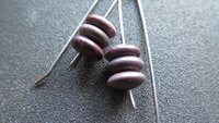 plum jasper earrings in grey niobium wire. contemporary stone jewelry. Canadian jewellery.