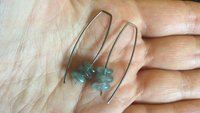 cornflower blue kyanite earrings. hypoallergenic jewelry. nickel free wire. Canadian seller
