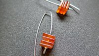 carnelian earrings in sterling silver. burnt orange jewelry. natural square stone beads.