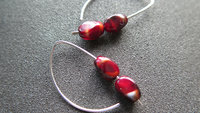 red agate earrings. modern stone jewelry in hammered sterling silver. made in Alberta Canada
