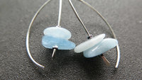 aquamarine jewelry. blue gemstone earrings. March birthstone