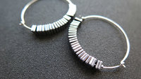 handmade silver earrings with square silver stones