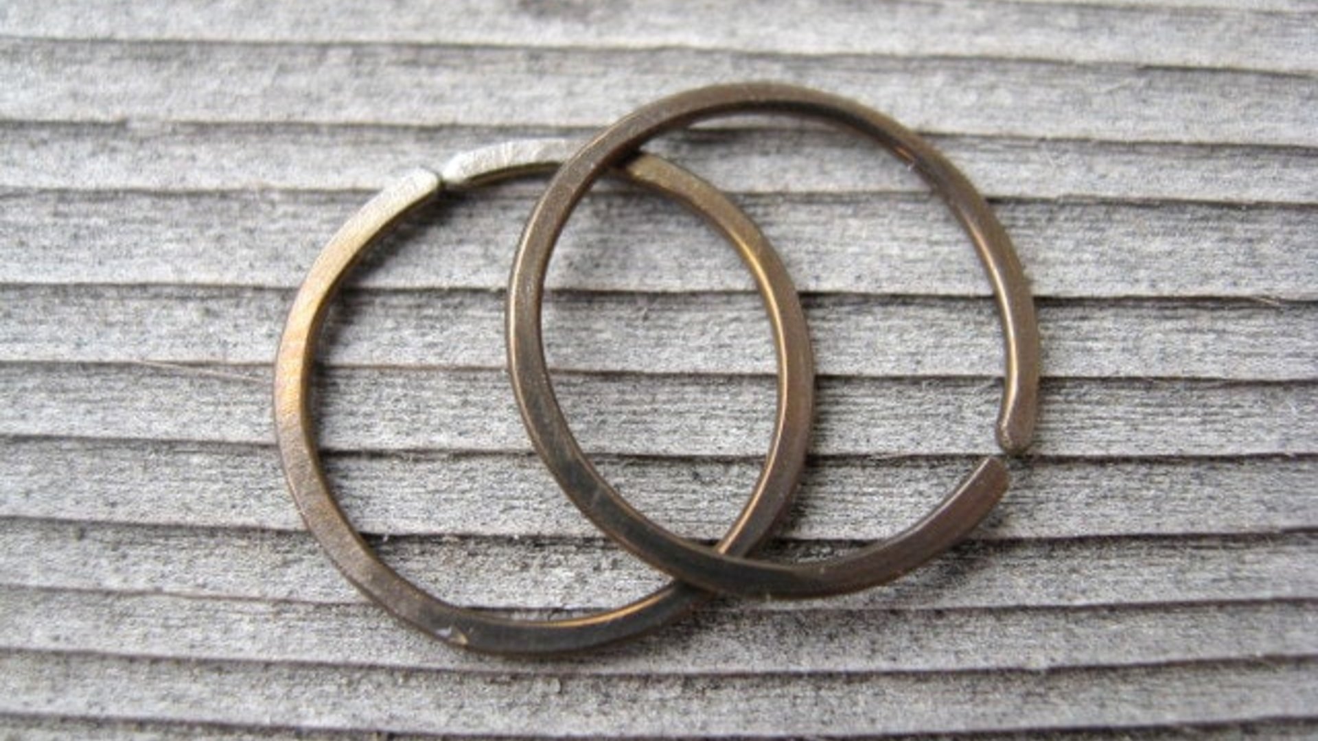 mens hoop earrings in antique bronze. men's jewelry. small niobium hoops.
