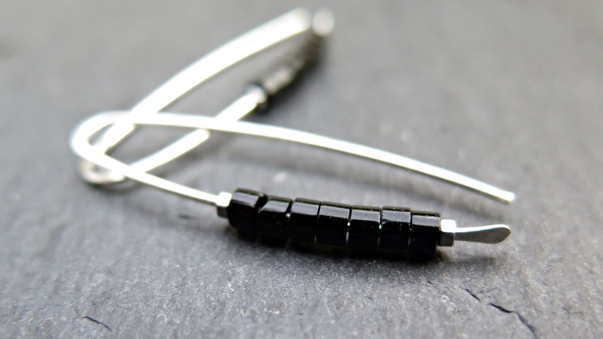 black onyx earrings. modern stone jewelry. natural black onyx gemstones. simple black earrings.