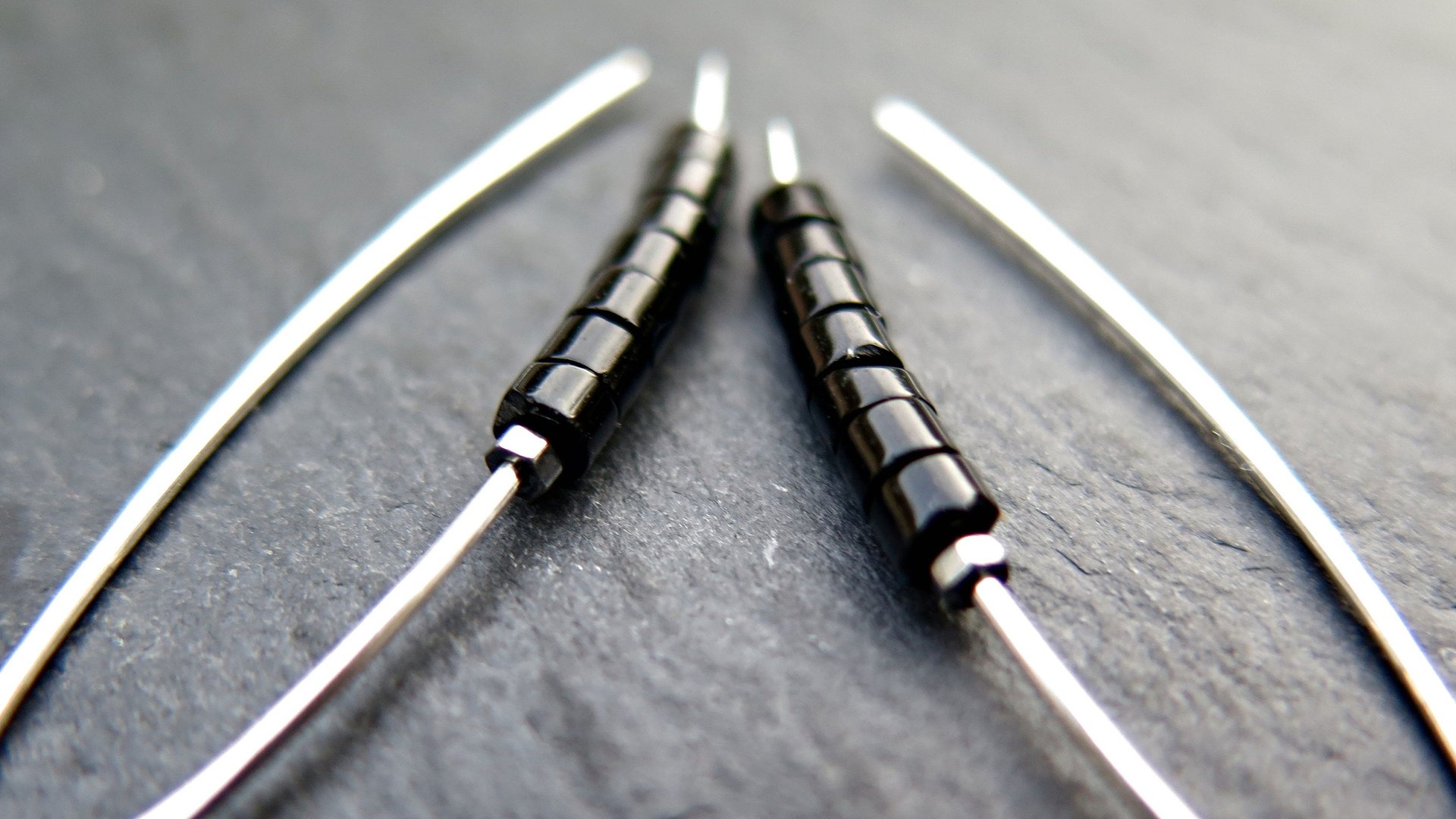 black onyx earrings. modern stone jewelry. natural black onyx gemstones. simple black earrings.