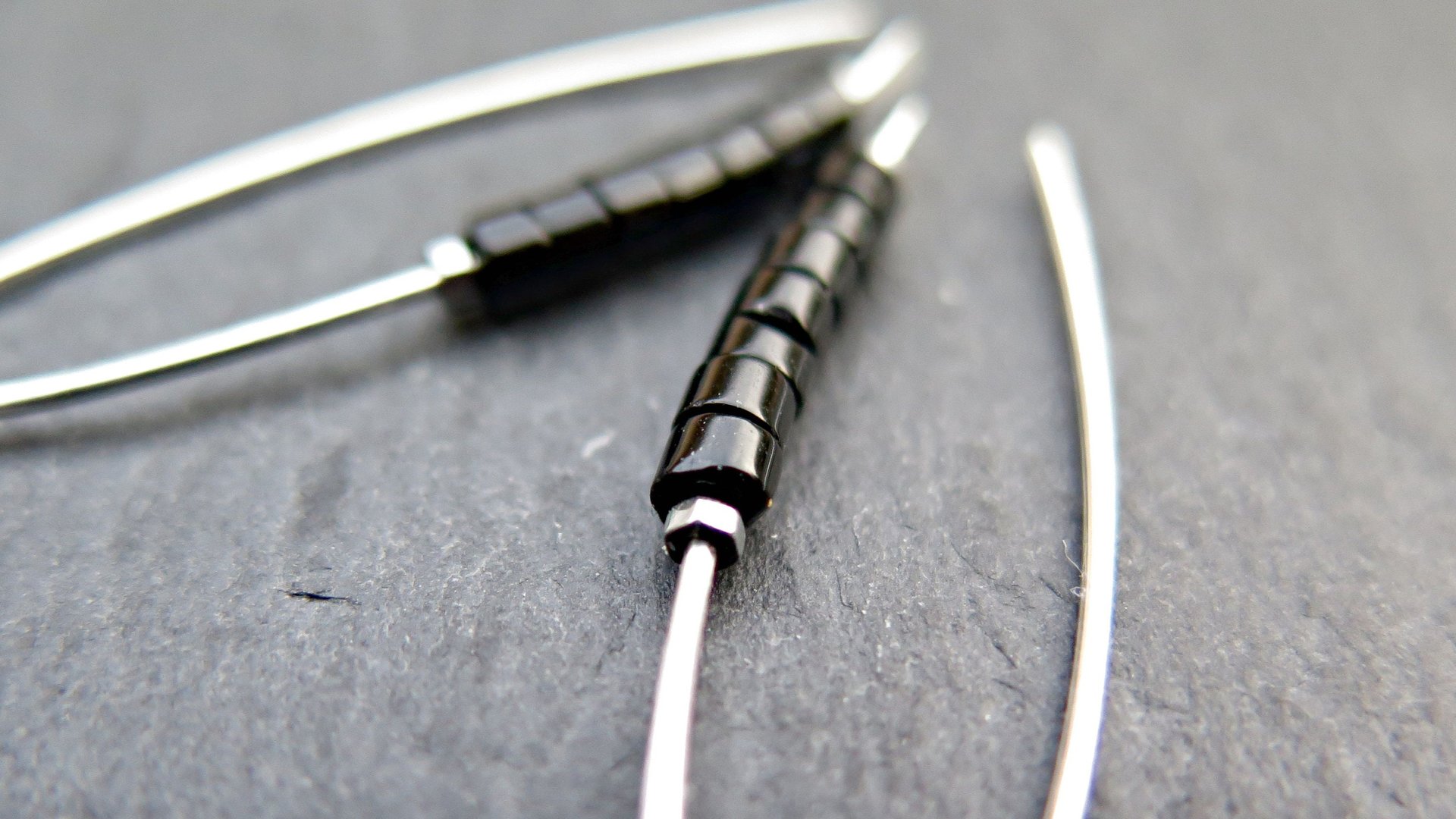 black onyx earrings. modern stone jewelry. natural black onyx gemstones. simple black earrings.