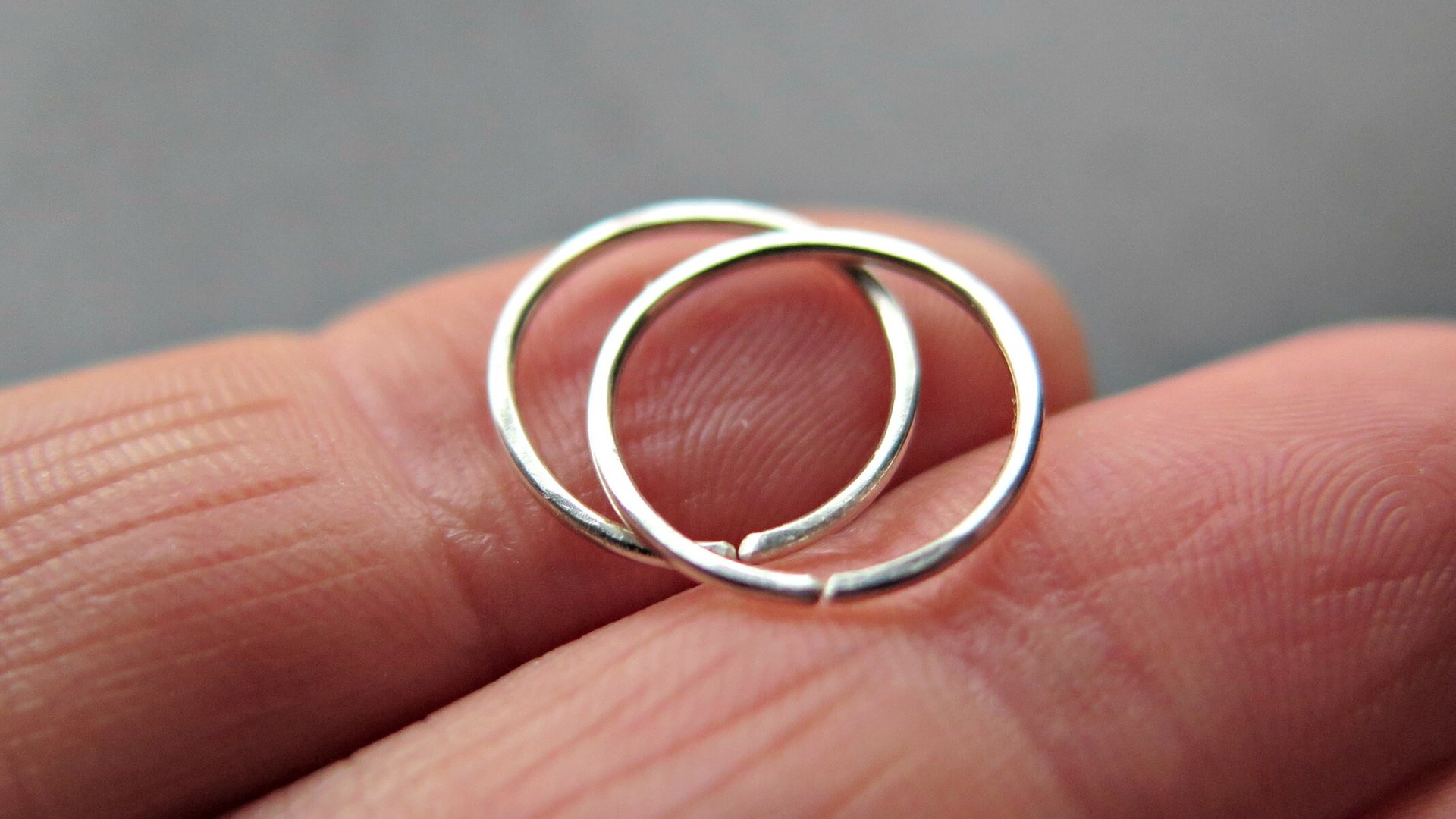 small silver hoop earrings. 12 mm sterling silver sleeper hoops. 20 gauge wire.